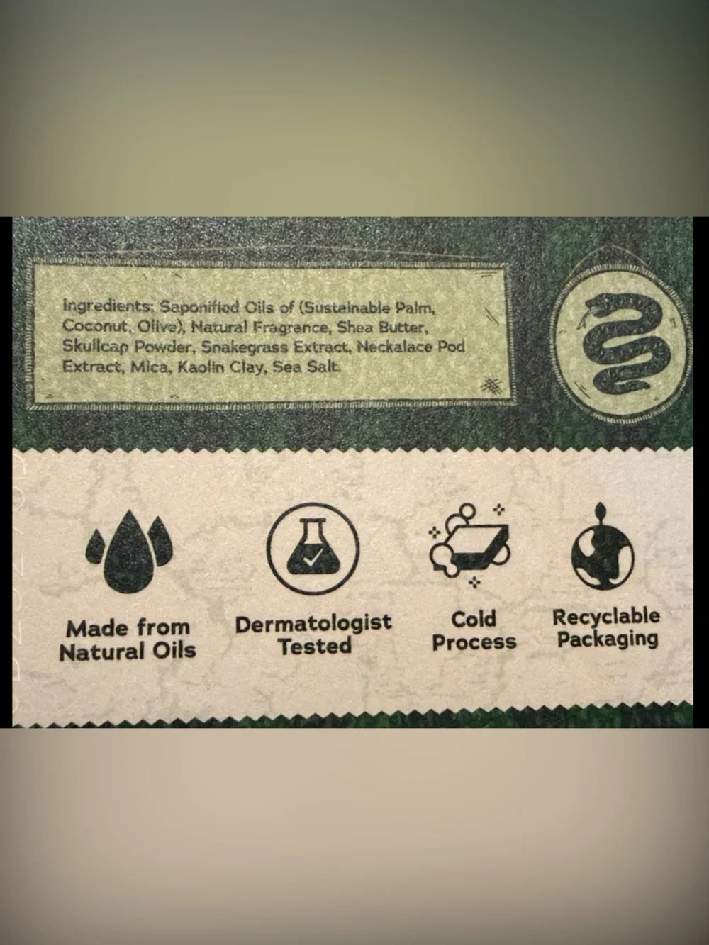 Includes 2 Dr. Squatch Slytherin Men’s Natural Soaps -Snake Grass-ZERO GRIT BNIB